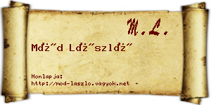 Mód László névjegykártya